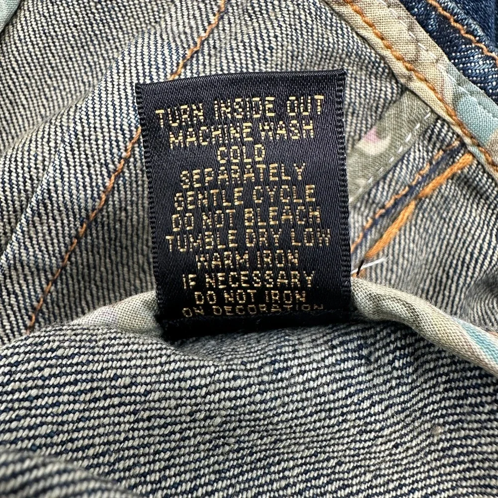 Reba Denim Jacket Size Large Studded Embroidered Stretch Western Rodeo Cowgirl - Picture 14 of 15